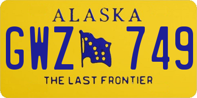 AK license plate GWZ749