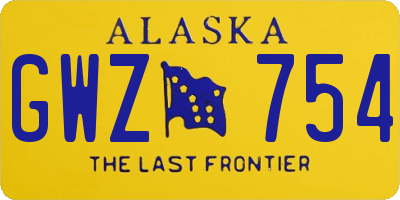 AK license plate GWZ754