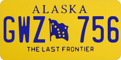 AK license plate GWZ756