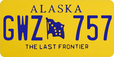 AK license plate GWZ757