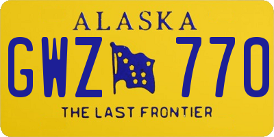 AK license plate GWZ770