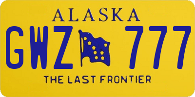 AK license plate GWZ777