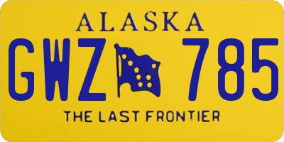 AK license plate GWZ785