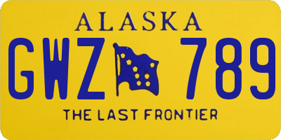 AK license plate GWZ789