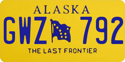 AK license plate GWZ792