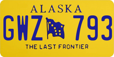 AK license plate GWZ793