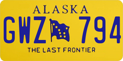 AK license plate GWZ794