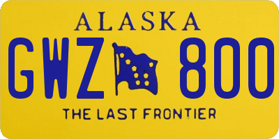 AK license plate GWZ800