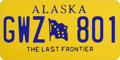 AK license plate GWZ801