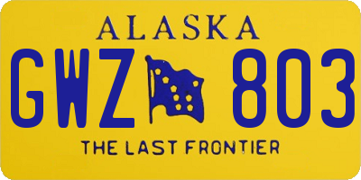 AK license plate GWZ803