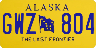 AK license plate GWZ804