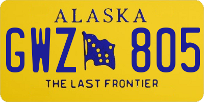 AK license plate GWZ805