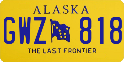 AK license plate GWZ818