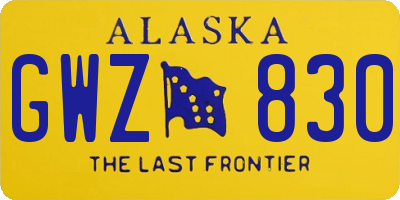 AK license plate GWZ830