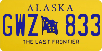 AK license plate GWZ833