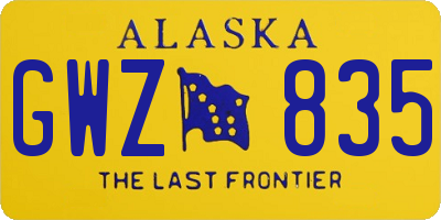 AK license plate GWZ835