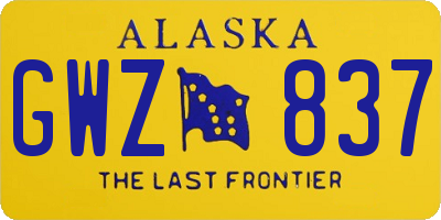 AK license plate GWZ837