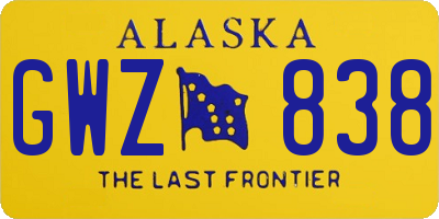 AK license plate GWZ838