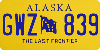 AK license plate GWZ839