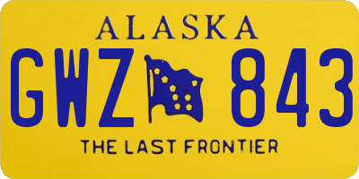 AK license plate GWZ843