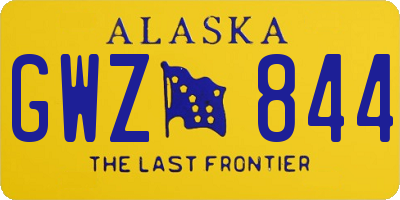 AK license plate GWZ844