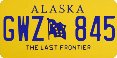 AK license plate GWZ845