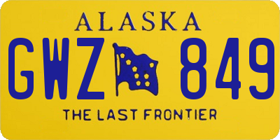 AK license plate GWZ849