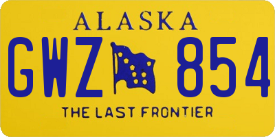 AK license plate GWZ854