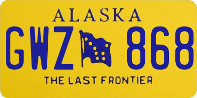 AK license plate GWZ868