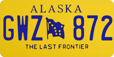 AK license plate GWZ872