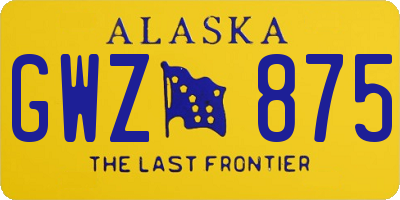 AK license plate GWZ875