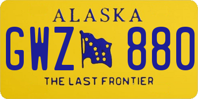 AK license plate GWZ880