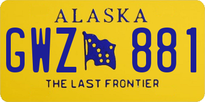 AK license plate GWZ881