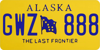 AK license plate GWZ888