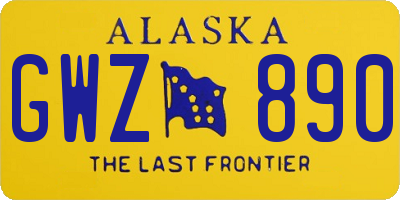 AK license plate GWZ890