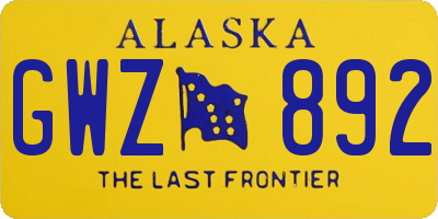 AK license plate GWZ892