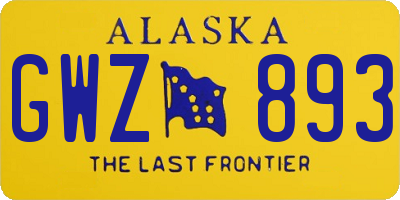 AK license plate GWZ893