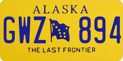 AK license plate GWZ894