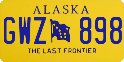 AK license plate GWZ898