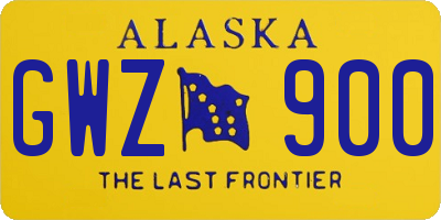 AK license plate GWZ900