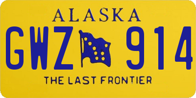 AK license plate GWZ914