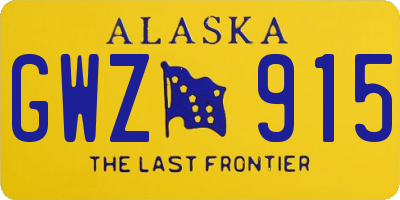 AK license plate GWZ915