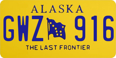 AK license plate GWZ916