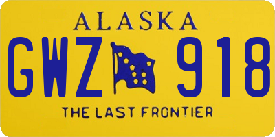 AK license plate GWZ918