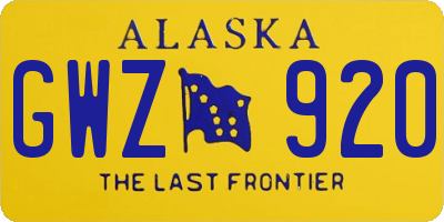 AK license plate GWZ920