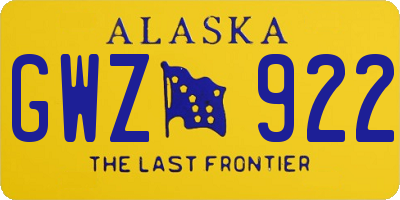 AK license plate GWZ922