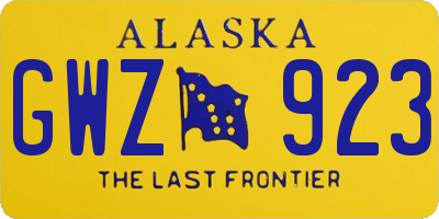 AK license plate GWZ923