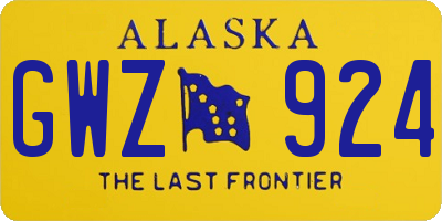 AK license plate GWZ924