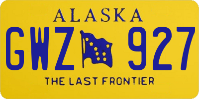 AK license plate GWZ927