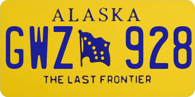 AK license plate GWZ928